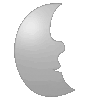 Wahlplakat auf Hohlkammerplatte in Mond-Form konturgefräst <br>einseitig 4/0-farbig bedruckt