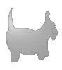 Acrylglasplatte in Hund-Form konturgefräst <br>einseitig 4/0-farbig bedruckt